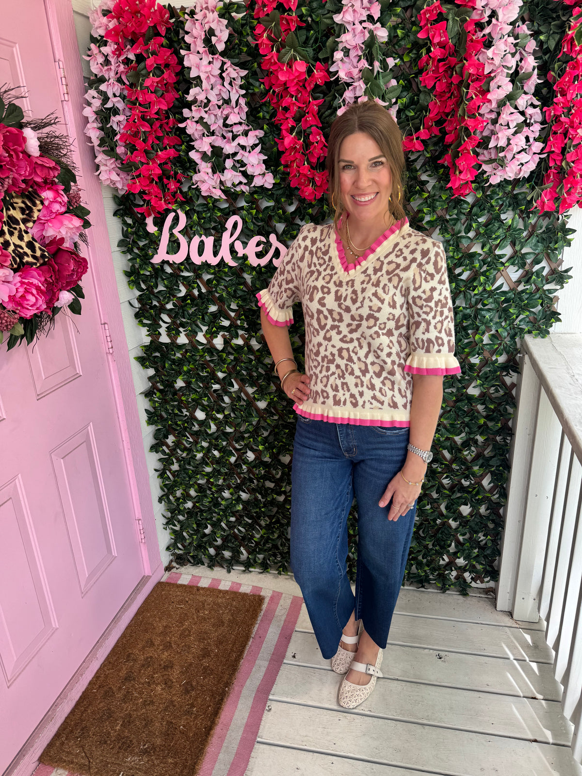 Cream Leopard Chic Top