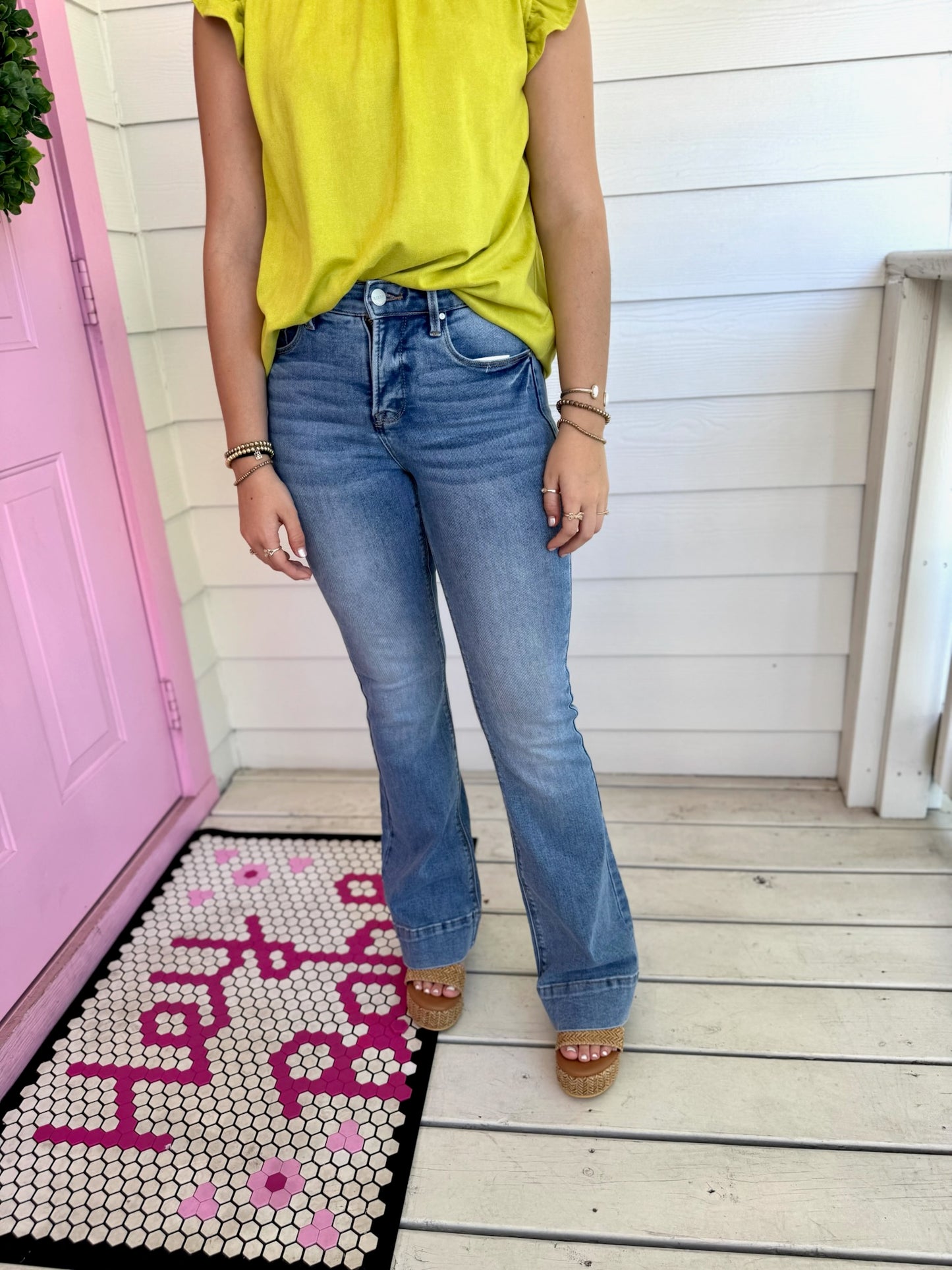 Risen High Rise Flare Jeans