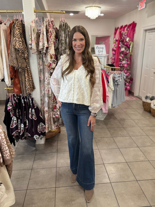 Delicate Embroidered Lace Top