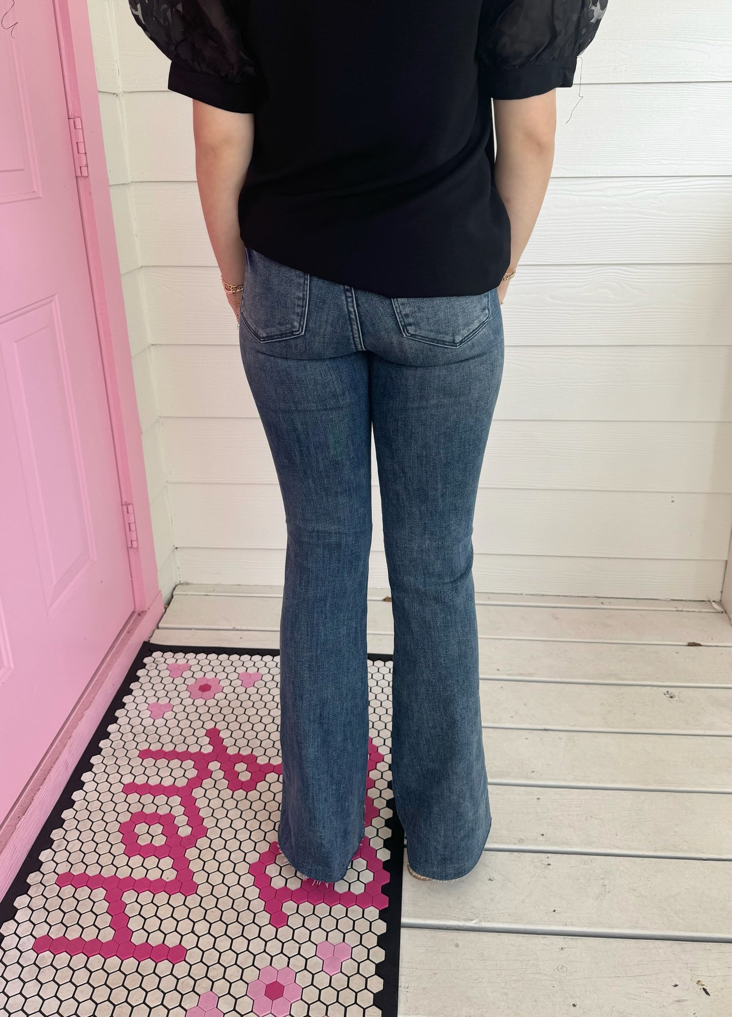 Darlia Mid Rise Flare Denim- Judy Blue