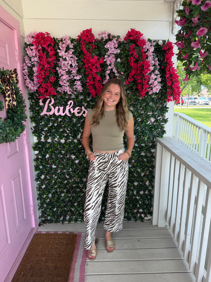 Coco Zebra Wide Leg Pants