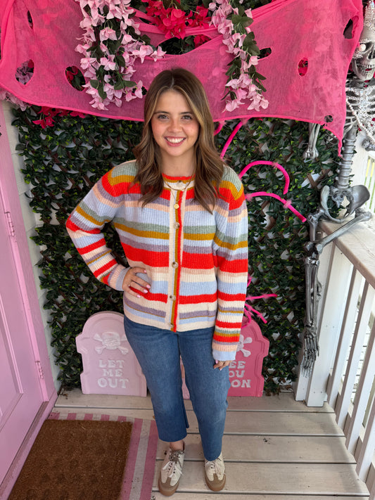 Fun Stripes Colorful Cardigan