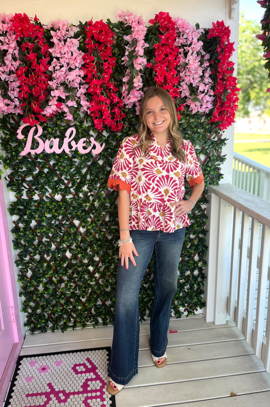 Sherry Scallop Trim Top