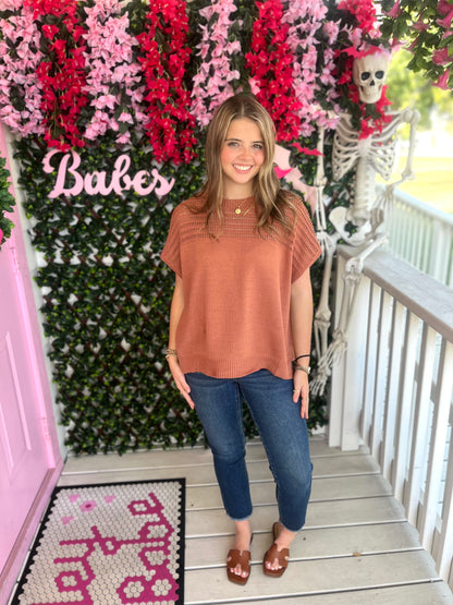 Cinnamon Crew Neck Sweater Top