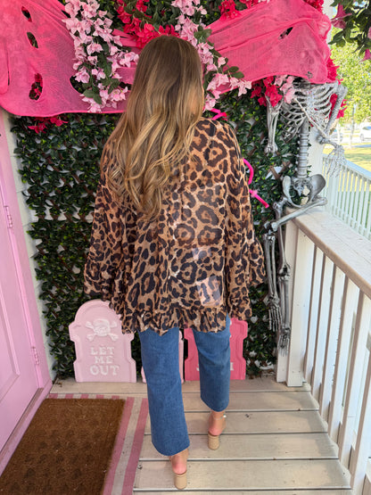 Sassy Sheer Leopard Top