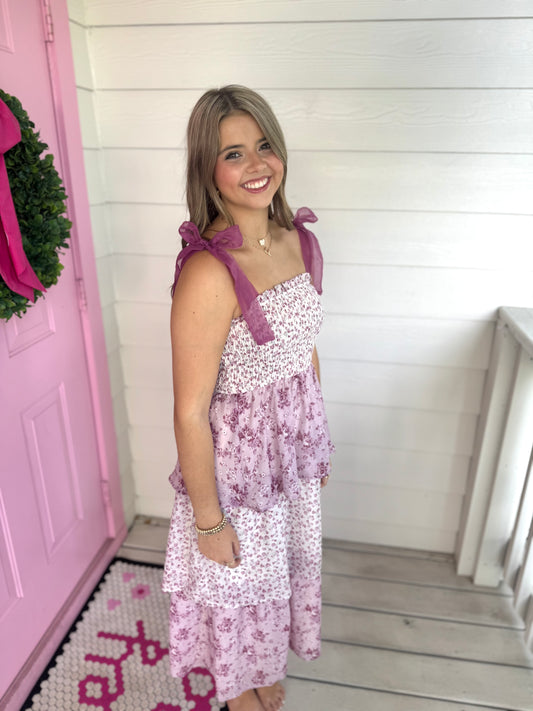 Magenta Florals Girly Dress