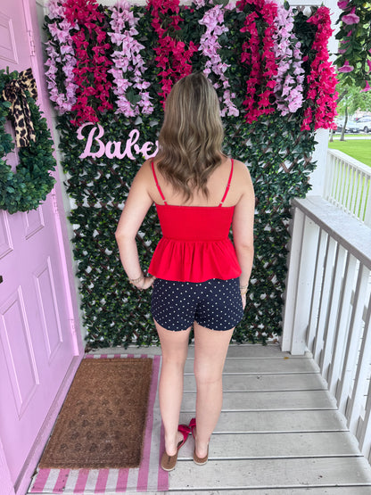 Navy Polka Dot Shorts