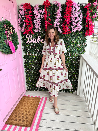 Petal Poise Midi Dress