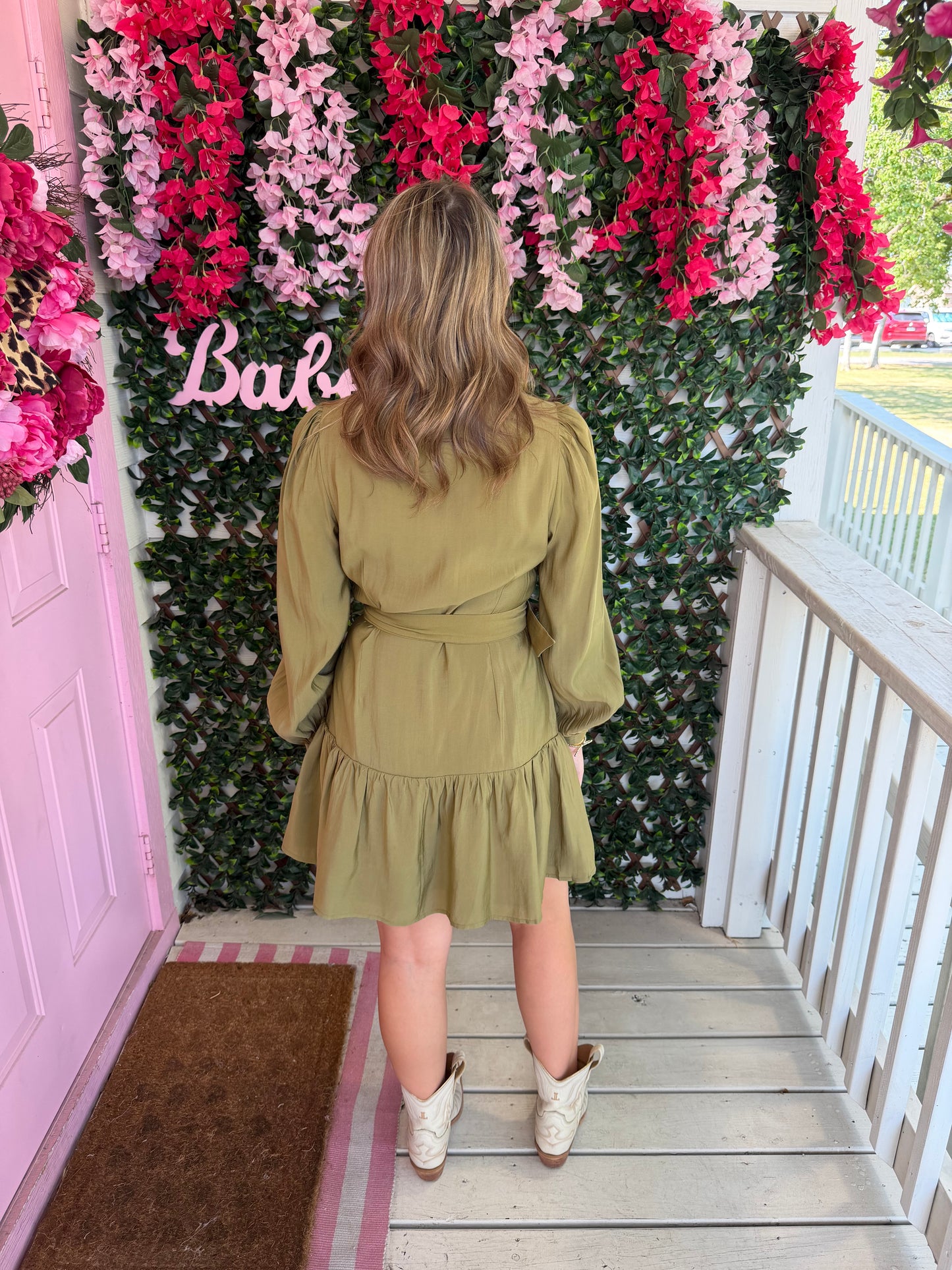 Olive Muse Belted Dress