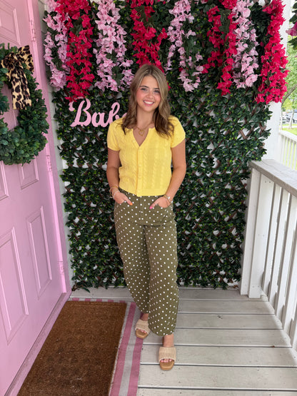 Canary Knit Cardigan Top