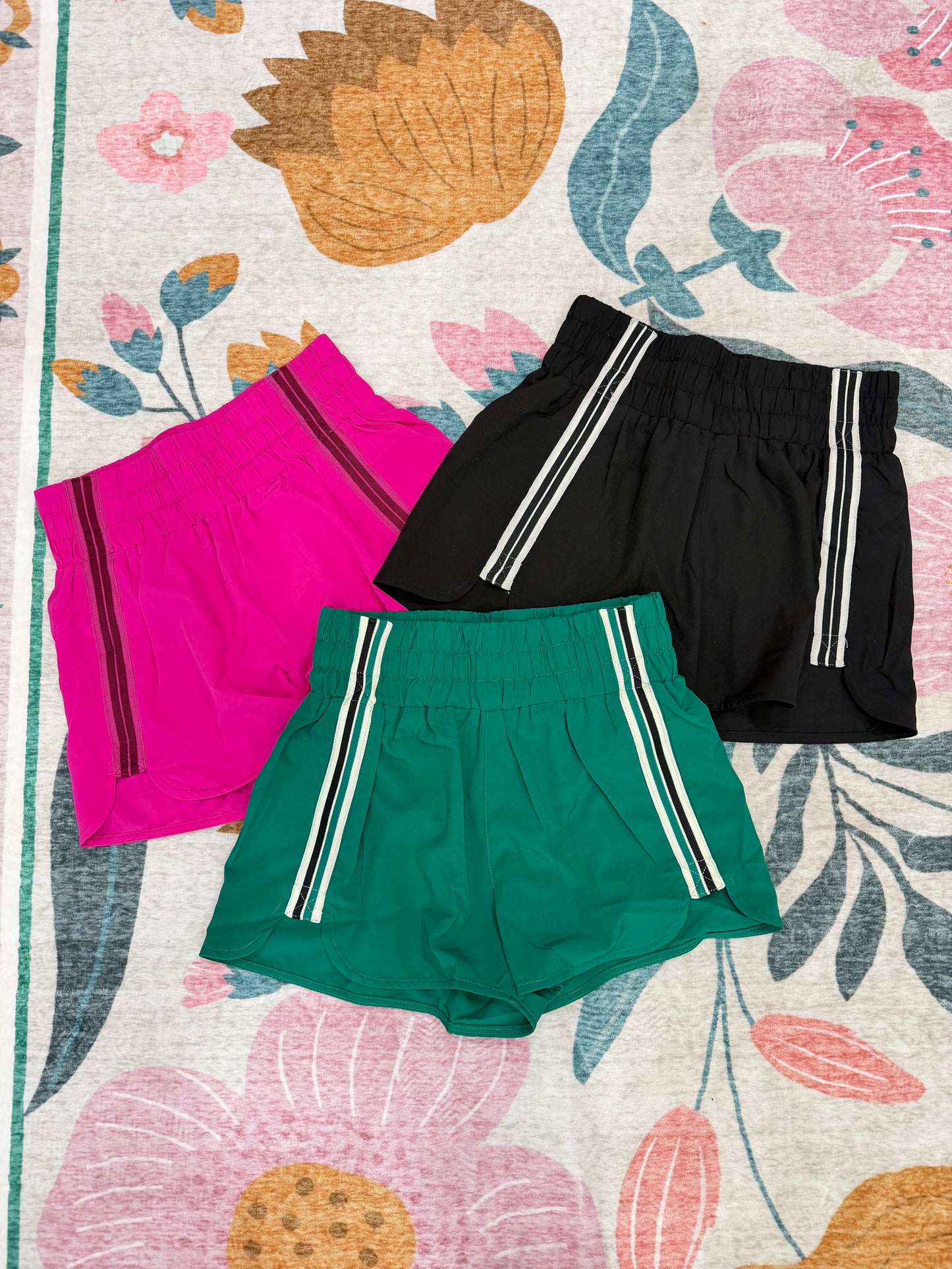 Double Striped Athletic Shorts