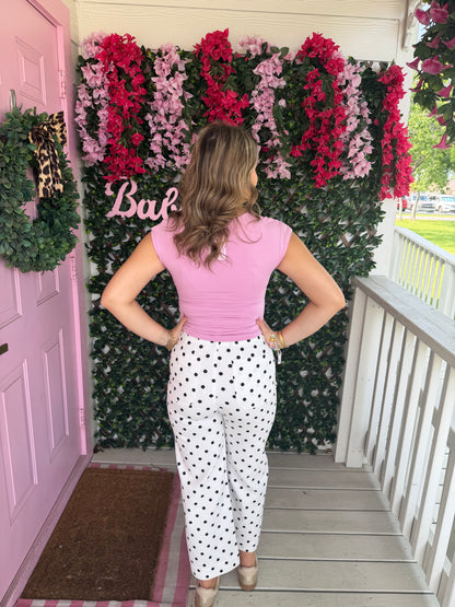 White Polka Dot Pants