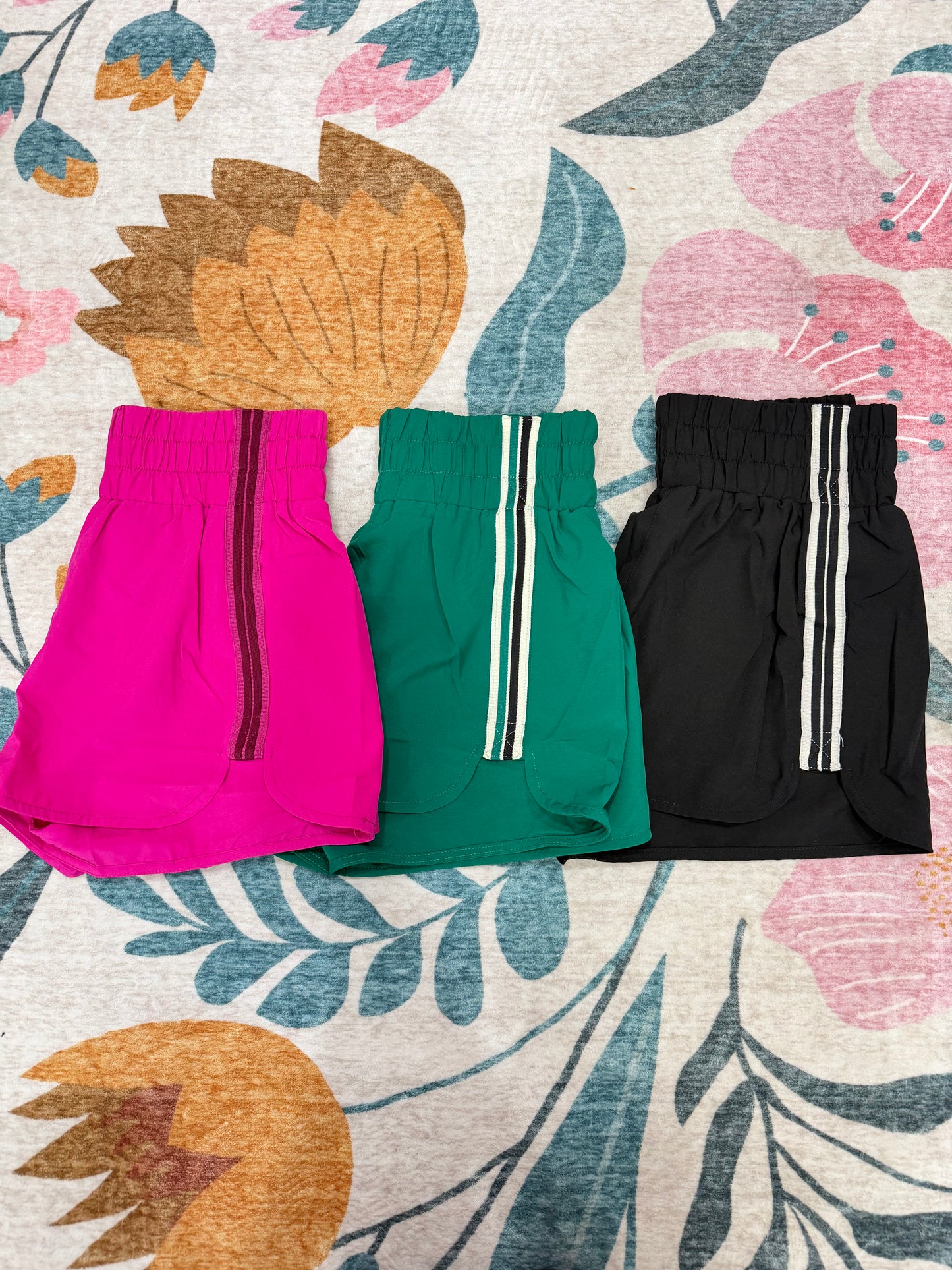 Double Striped Athletic Shorts