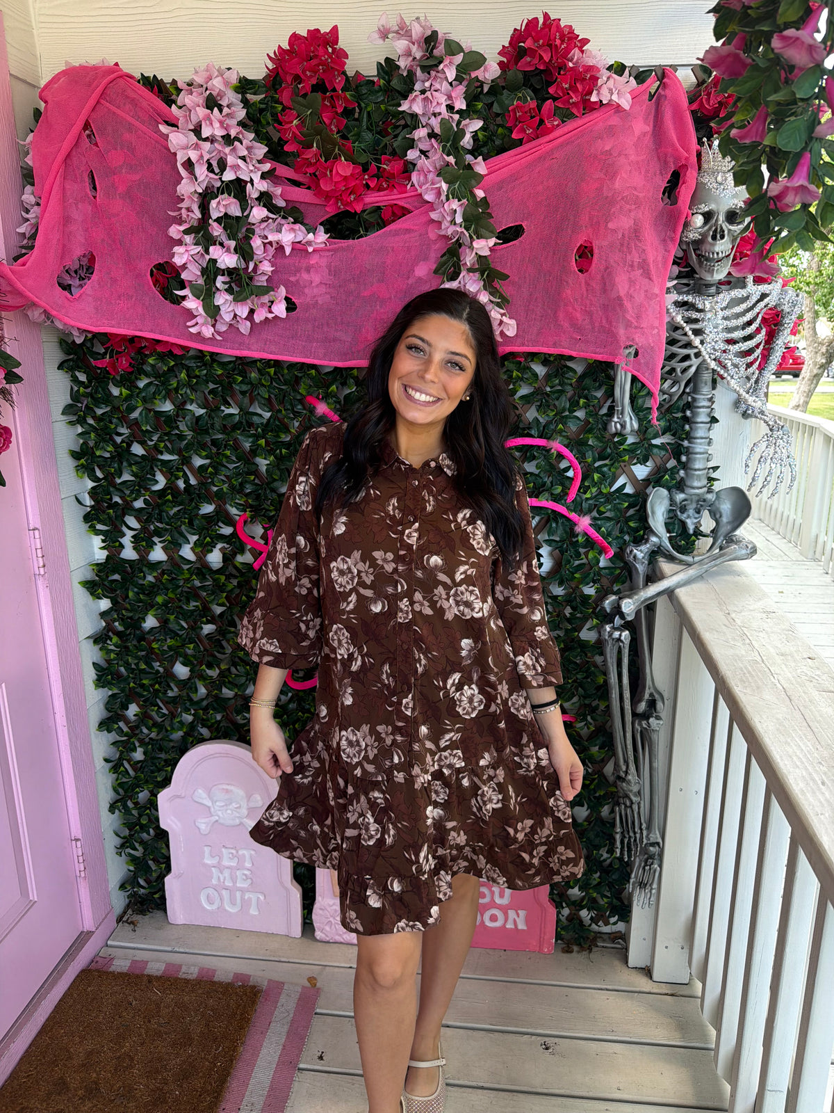 Loving Chocolate Florals Dress