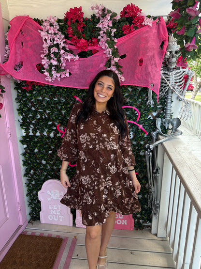 Loving Chocolate Florals Dress