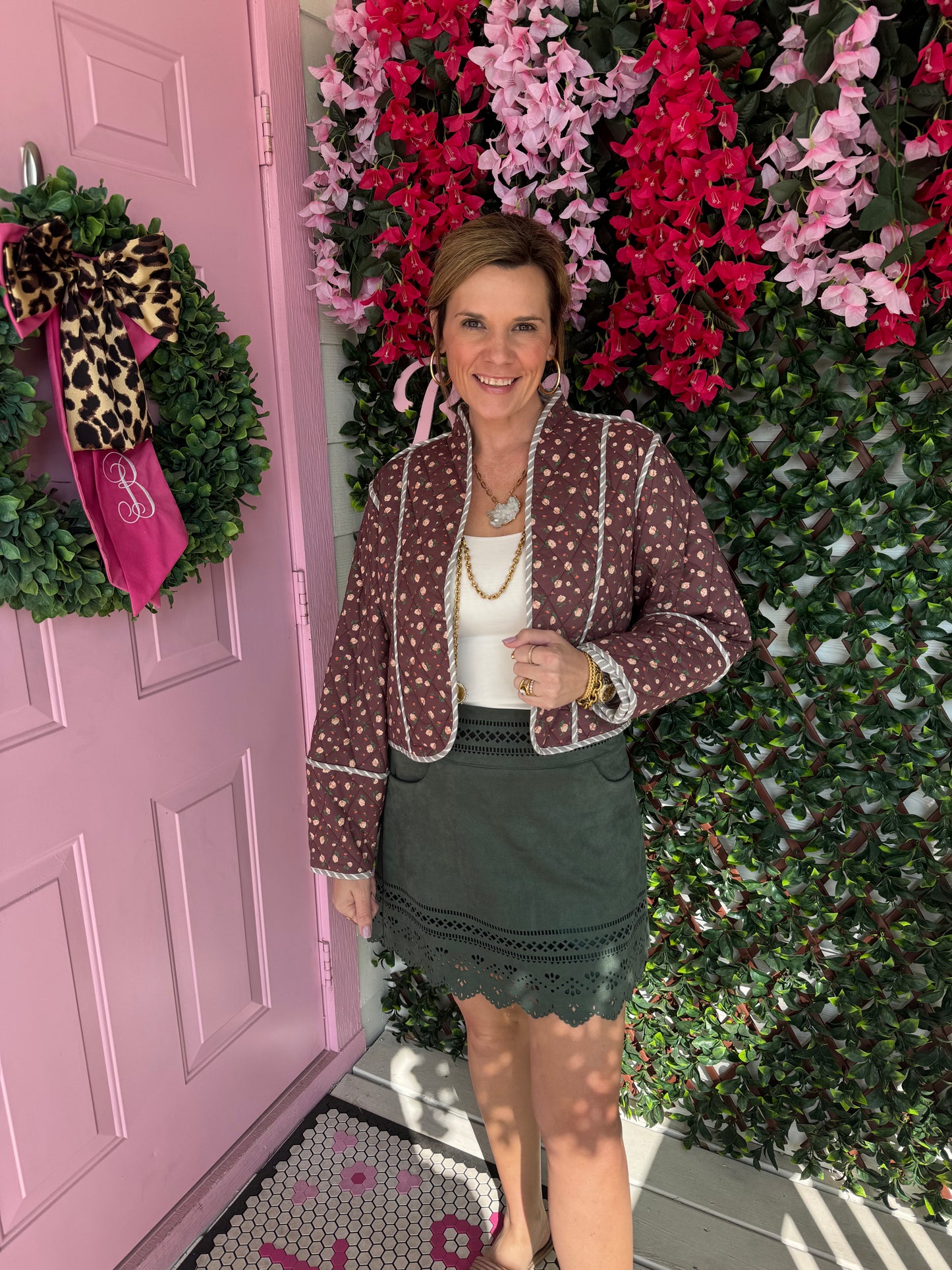 Chocolate Tiny Flowers Jacket