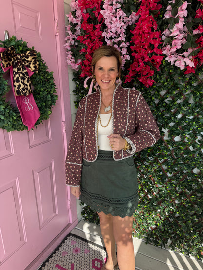 Chocolate Tiny Flowers Jacket