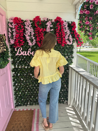 Buttoned Up Sunshine Top