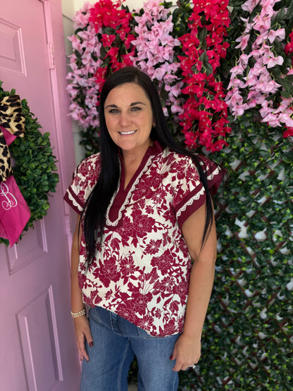 Faith Floral Top- Plus
