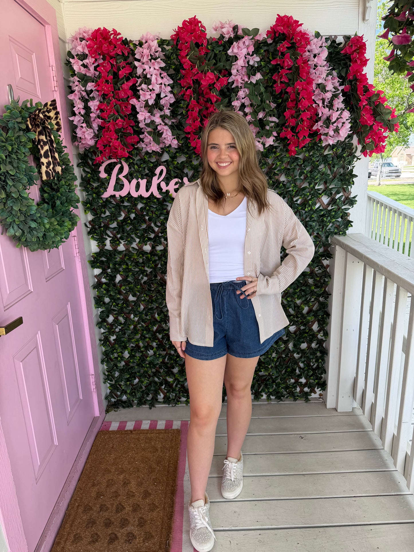 Relaxed Striped Button Up