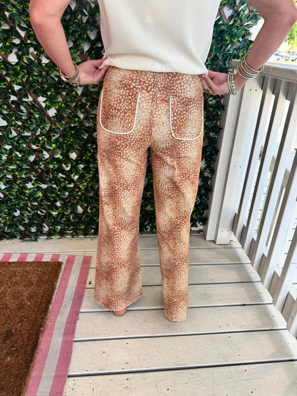 Fawn Print Denim Pants