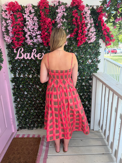 Coral Lattice Maxi Dress