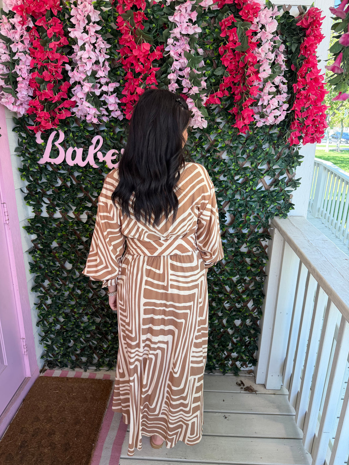 Neutral Geo Maxi Dress
