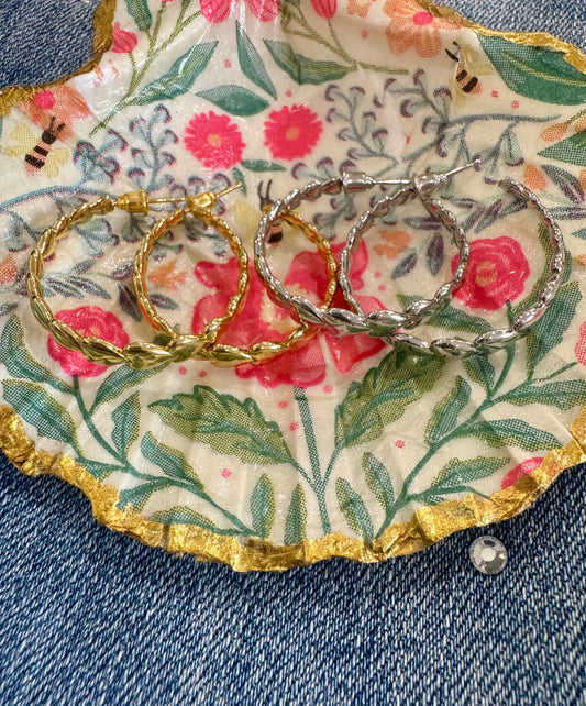 Medium Heart Hoops Earrings