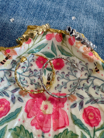 Medium Heart Hoops Earrings