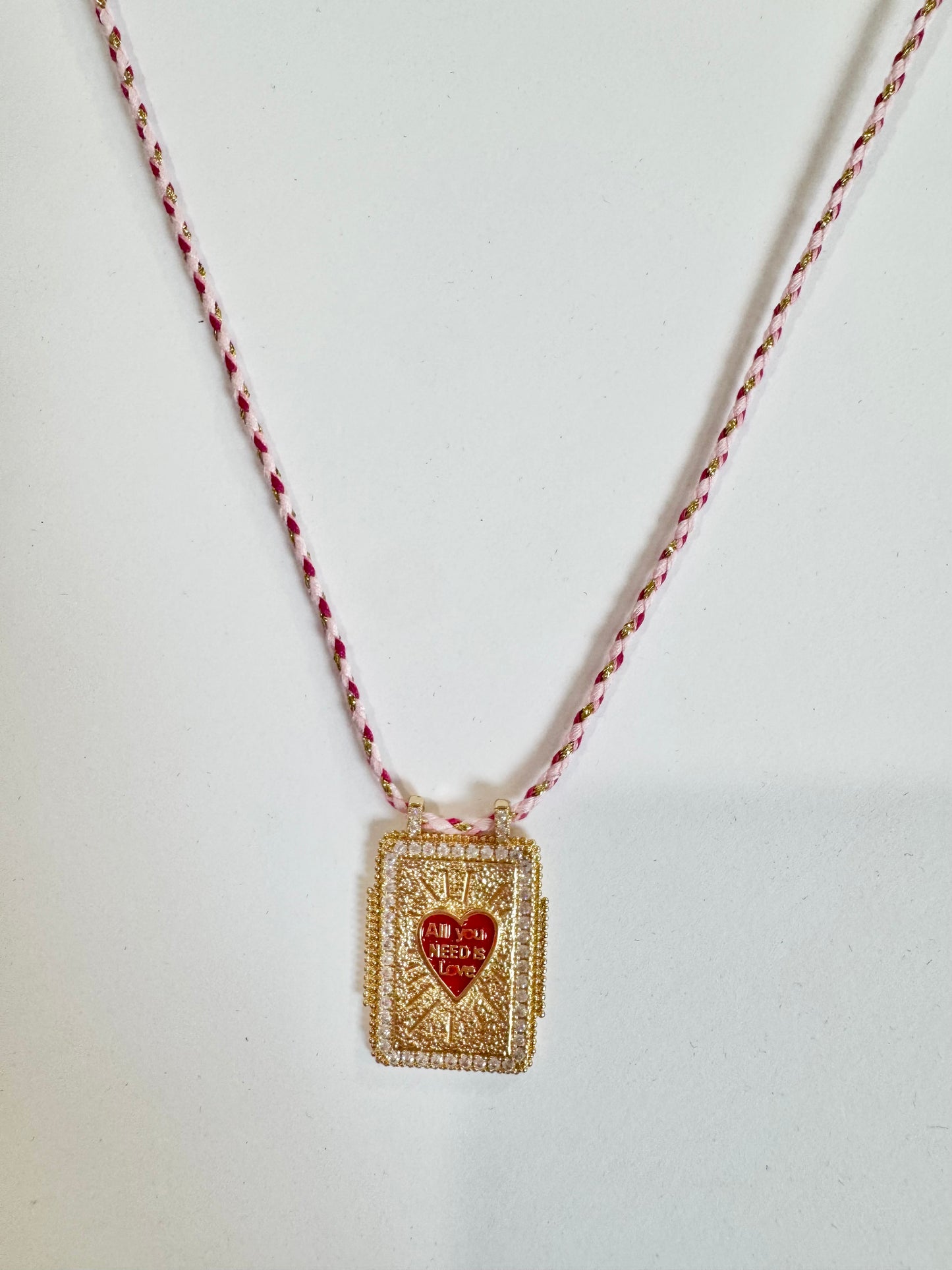 Corded Emblem Necklace