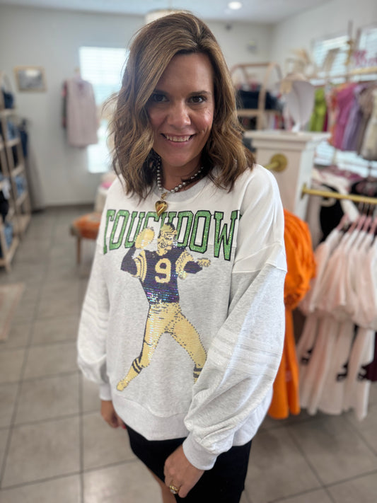Queen Of Sparkles Touch Down Sweatshirt