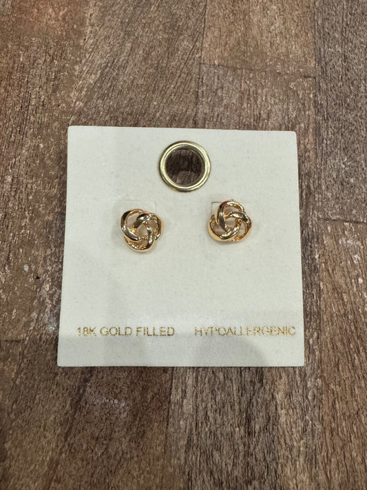 Smooth Gold Knot Studs