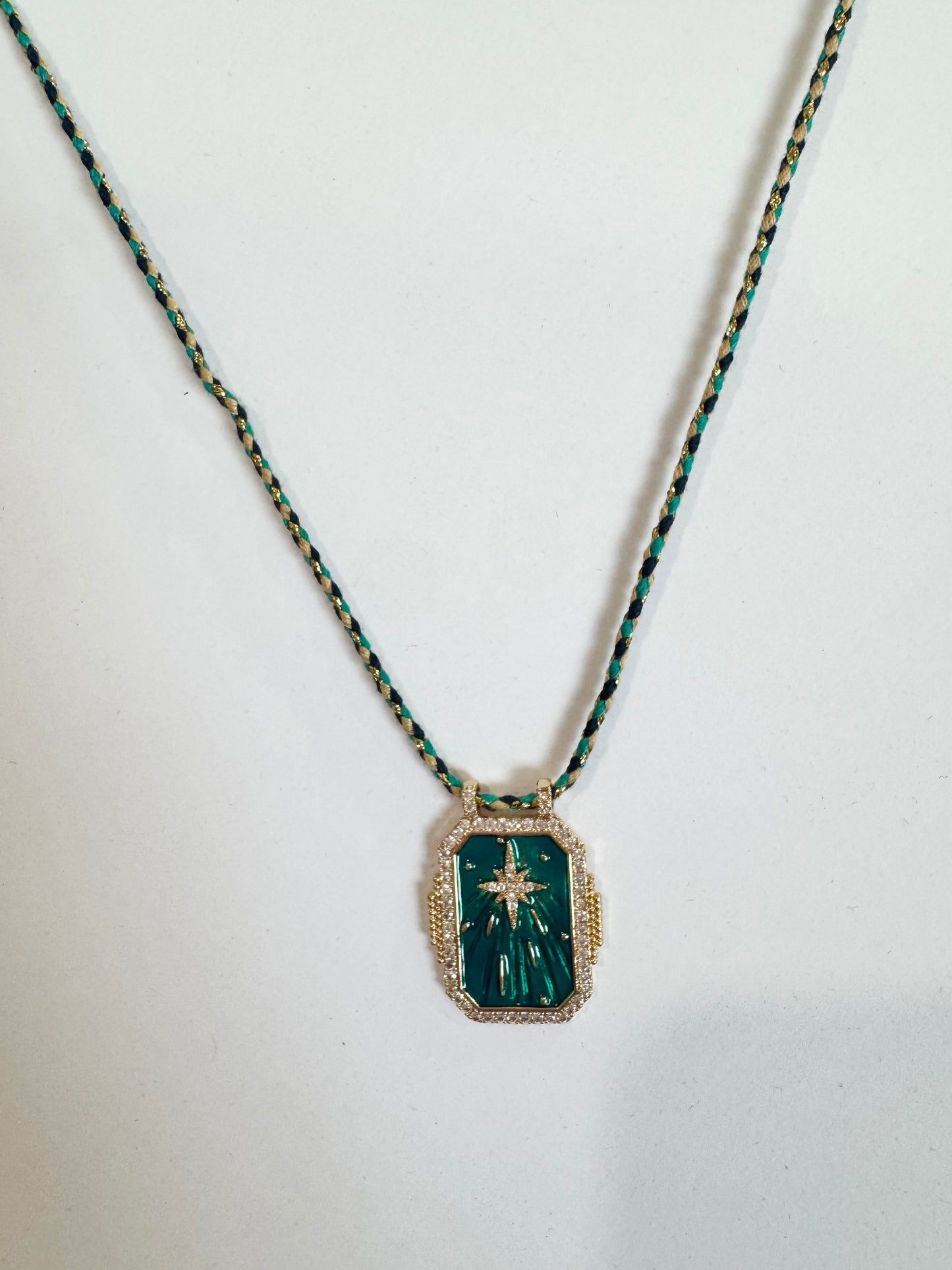 Corded Emblem Necklace