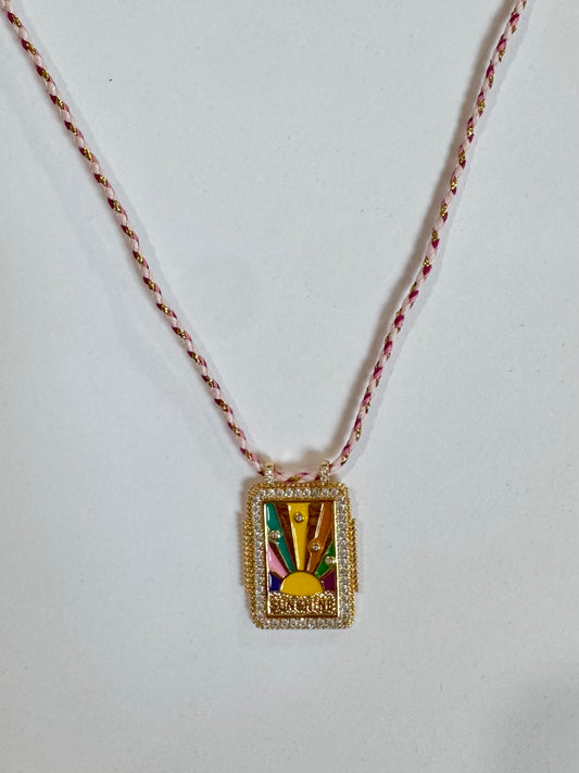 Corded Emblem Necklace