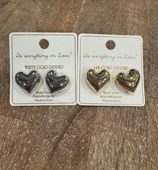 Puffy Heart Studs