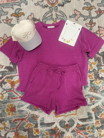 Becky Ribbed Short Set - Restock