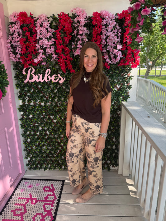 Figgy Floral Denim Pants