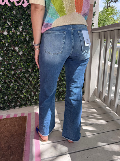 Mica Embellished Wide Leg Denim
