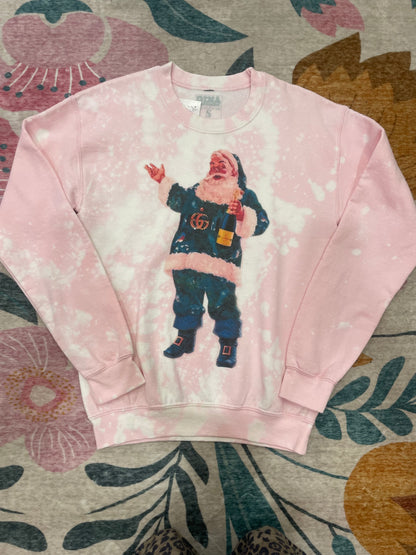 Pink Champagne Santa Sweatshirt