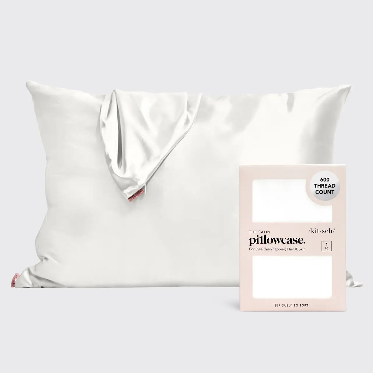 Kitsch Satin Pillowcase - Standard - Ivory