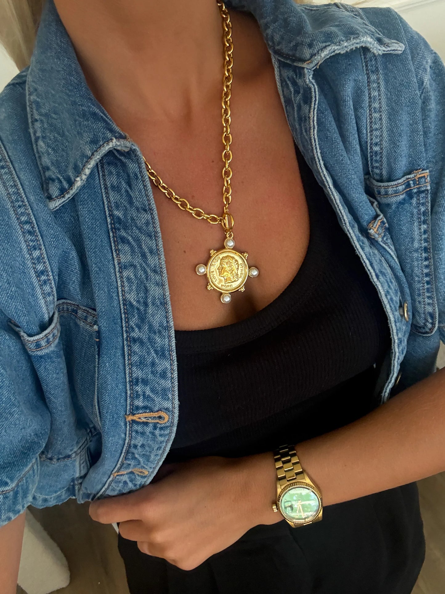 Chansuttpearls Pearl Coin Necklace