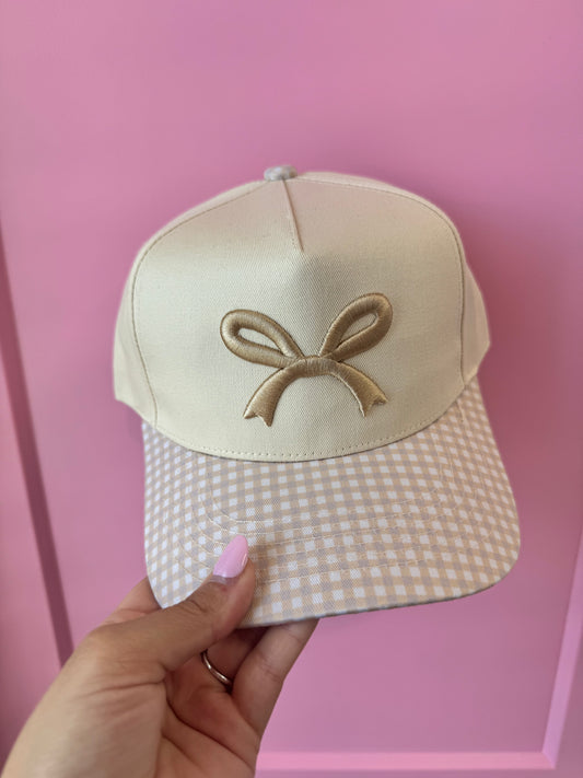 Gingham Bow Hat