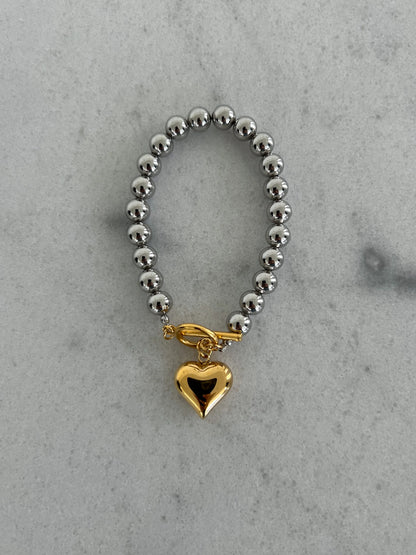 Chansuttpearls Glam Heart Bracelet