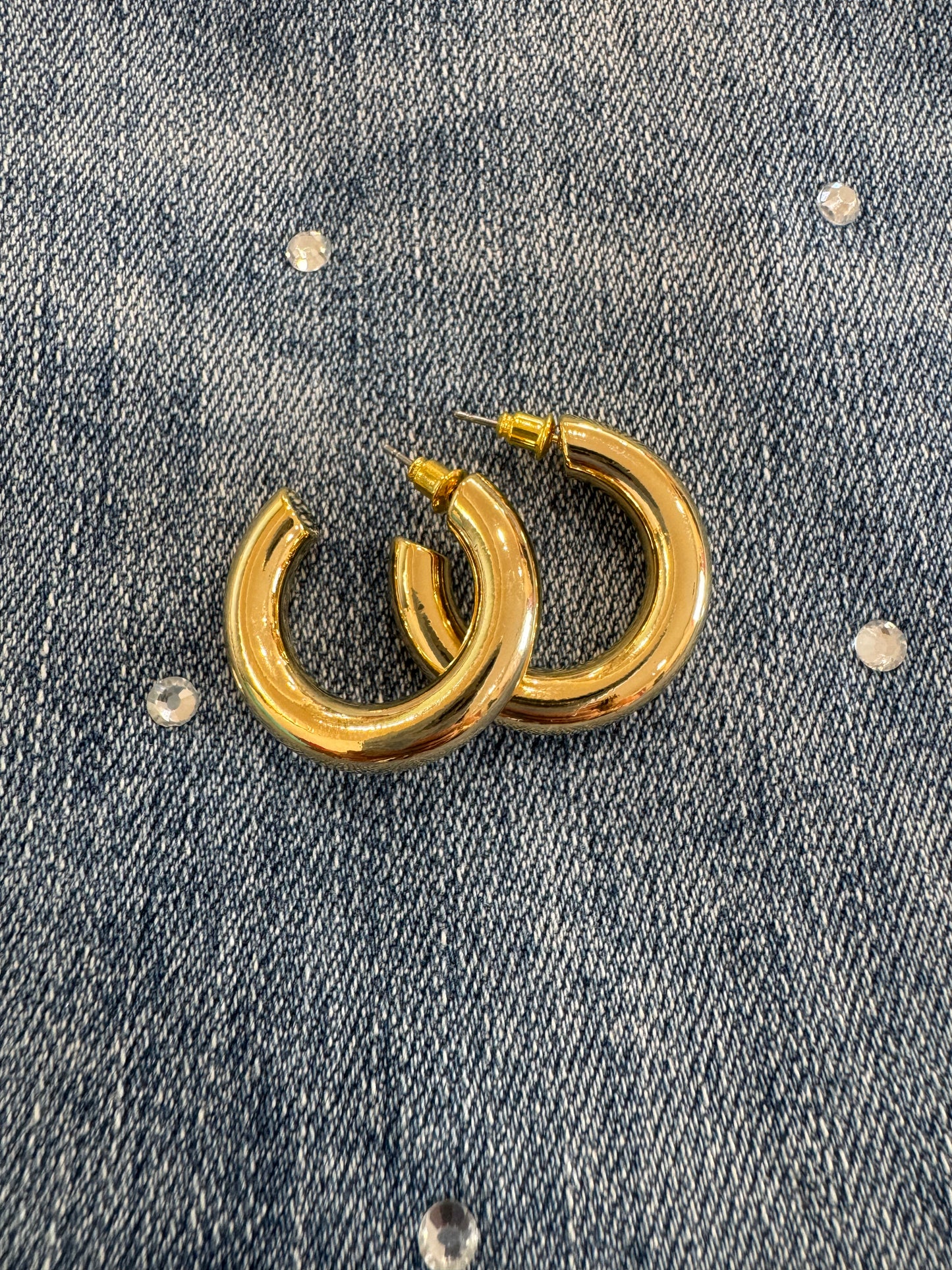 Medium Gold Chunky Hoops
