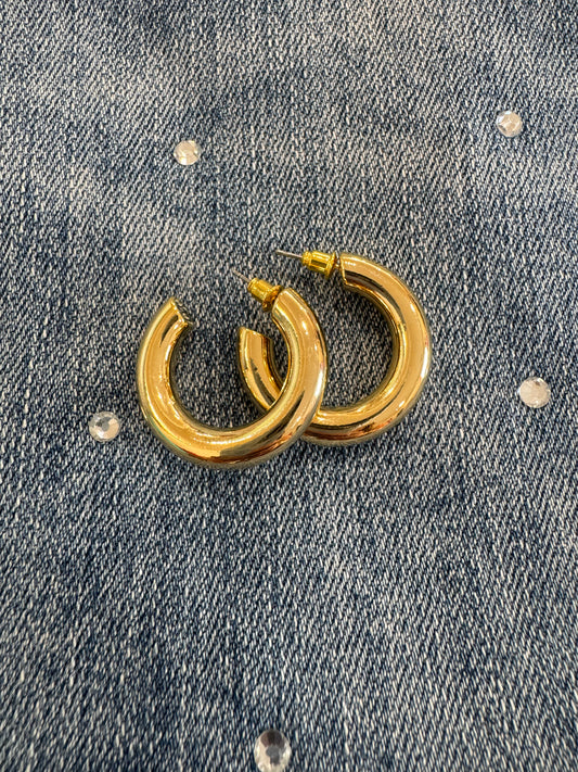 Medium Gold Chunky Hoops