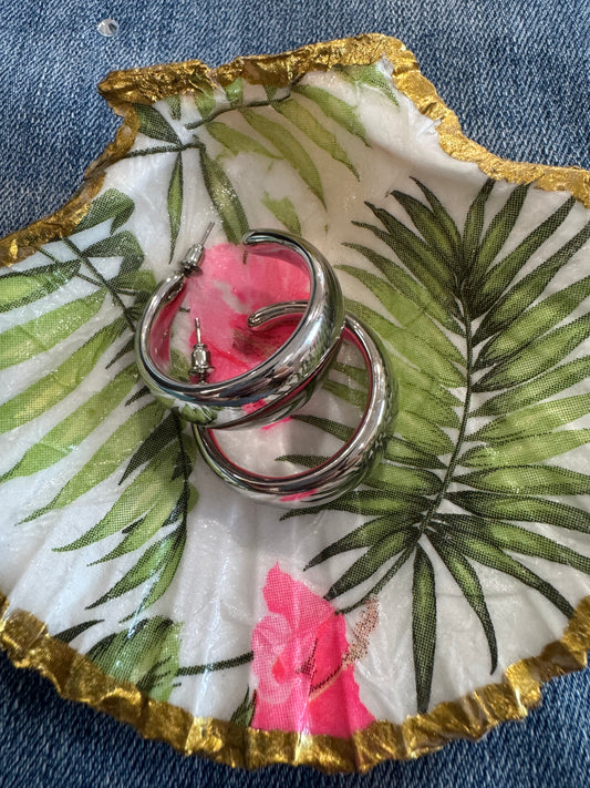 Wide Silver Hoops