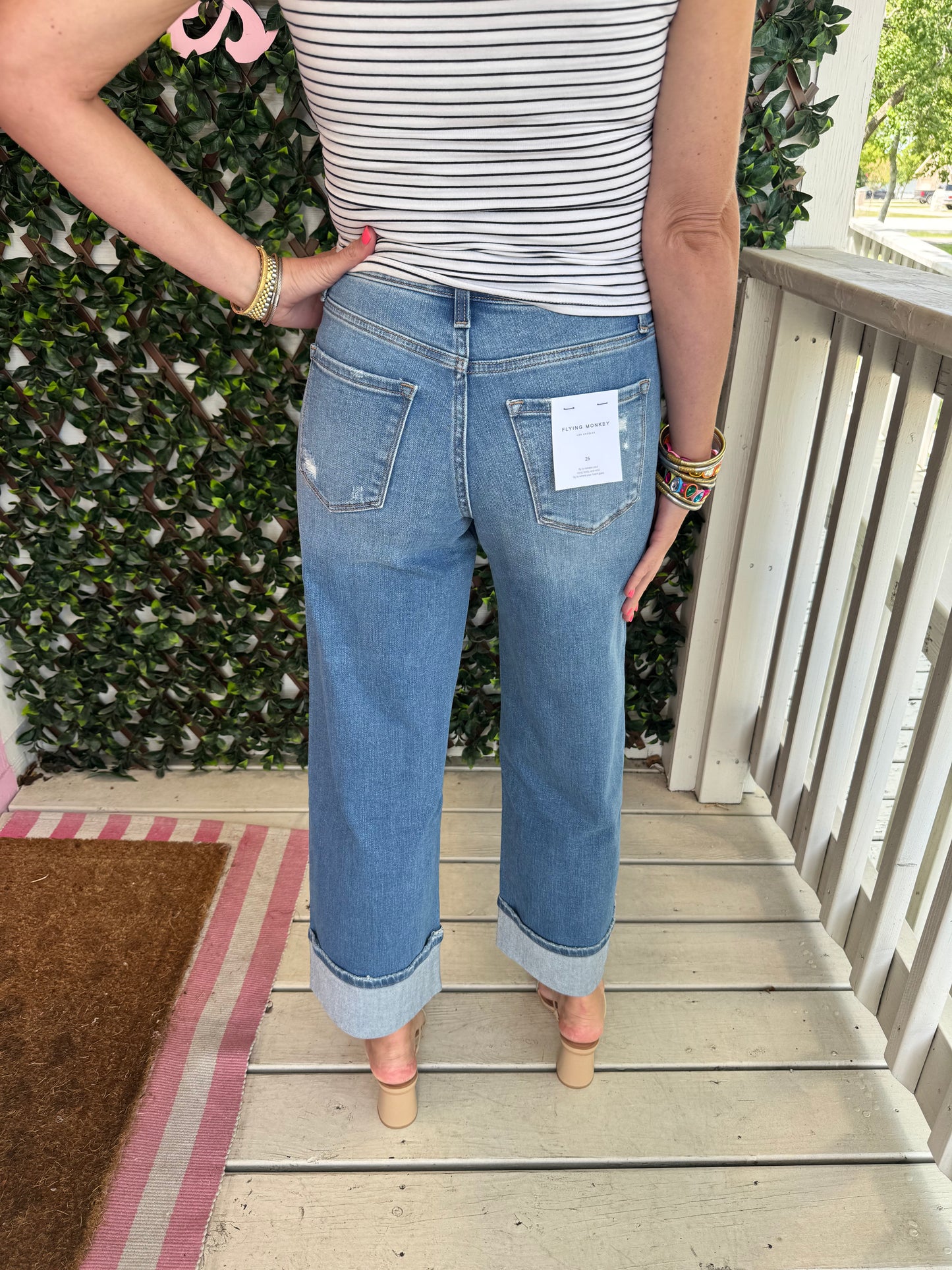 Flying Monkey Mooreland Wide Leg Cuffed Jeans