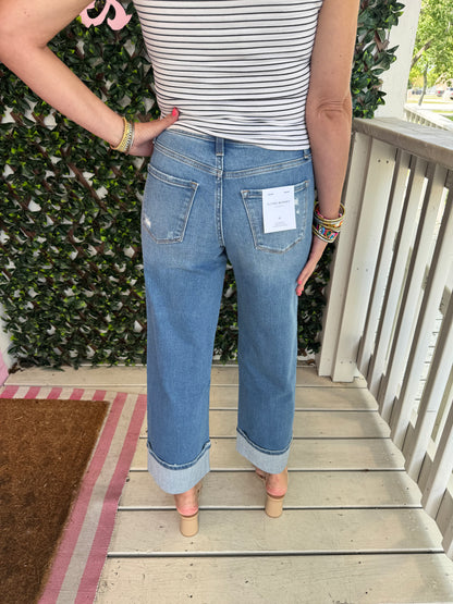 Flying Monkey Mooreland Wide Leg Cuffed Jeans