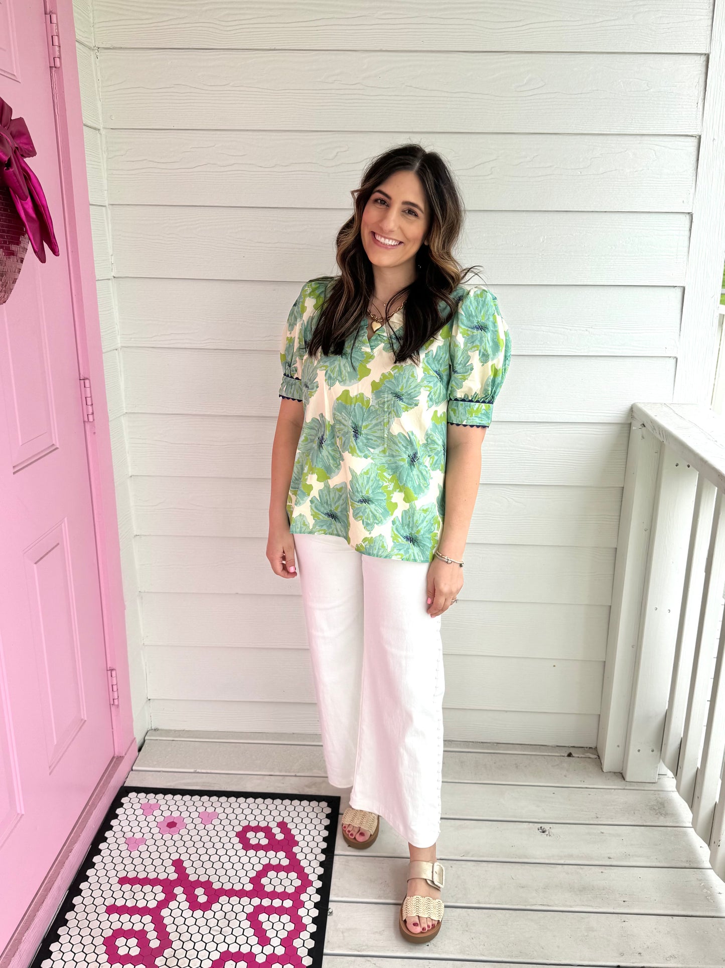 Mint Peony Top