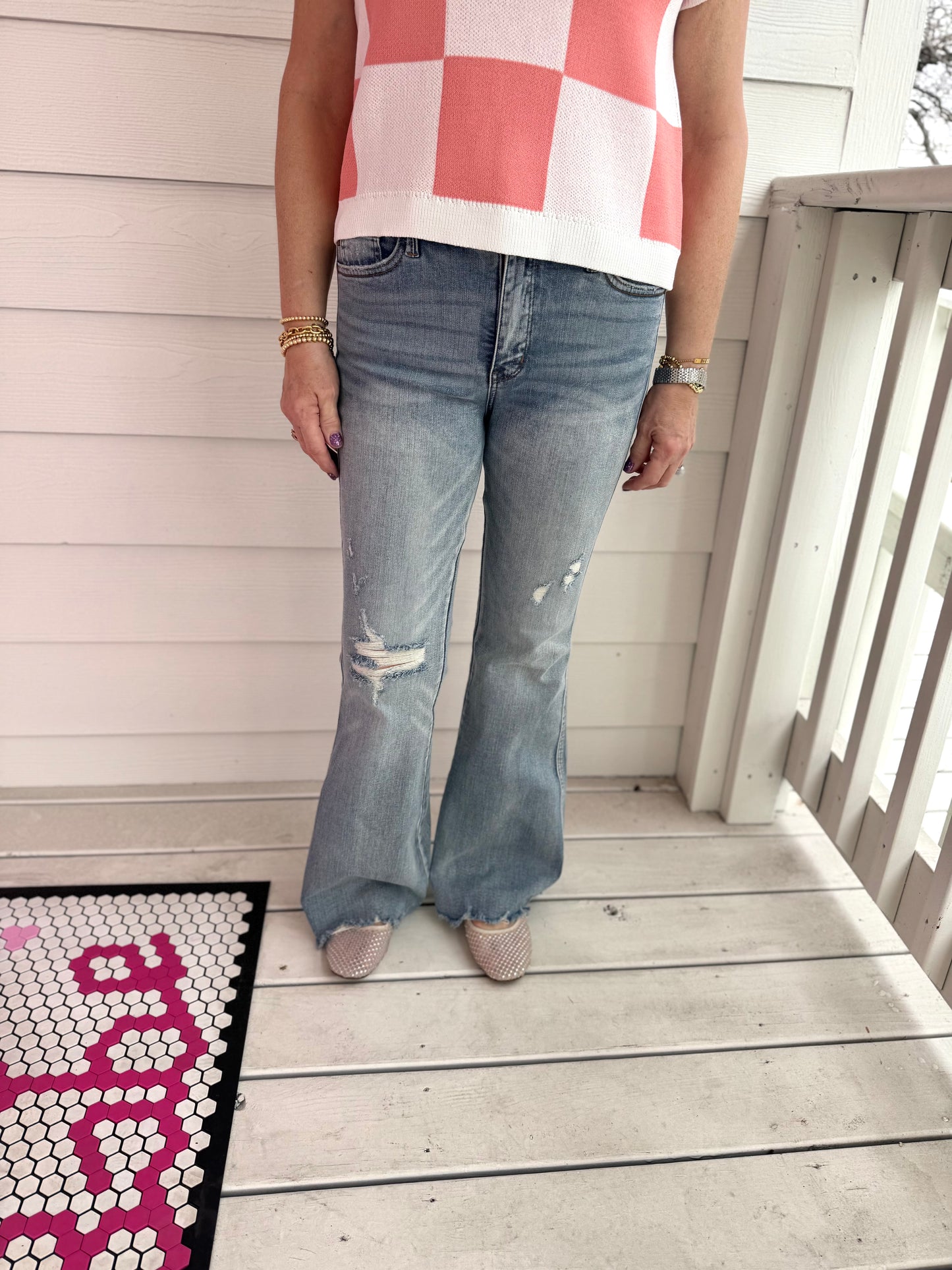Judy Blue Tummy Control Distressed Flare